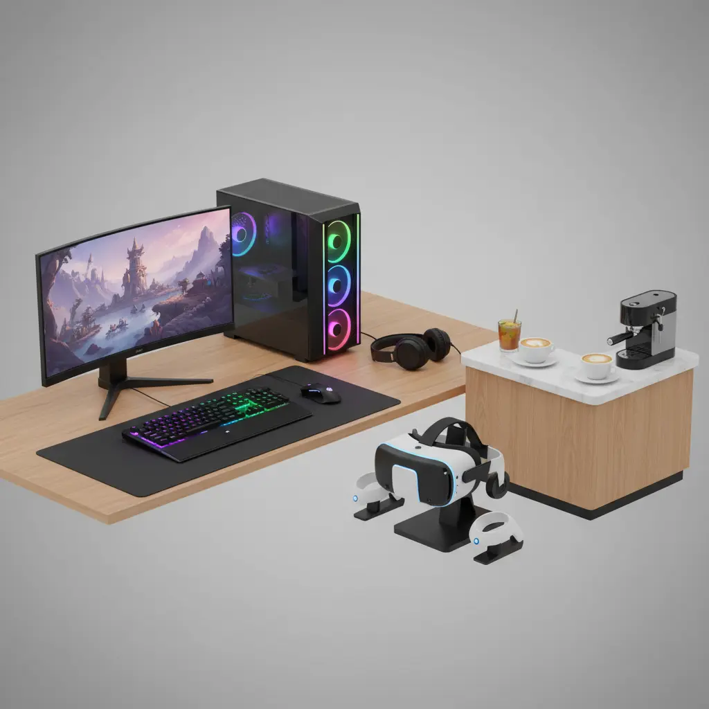 PC, console, VR, and café overview
